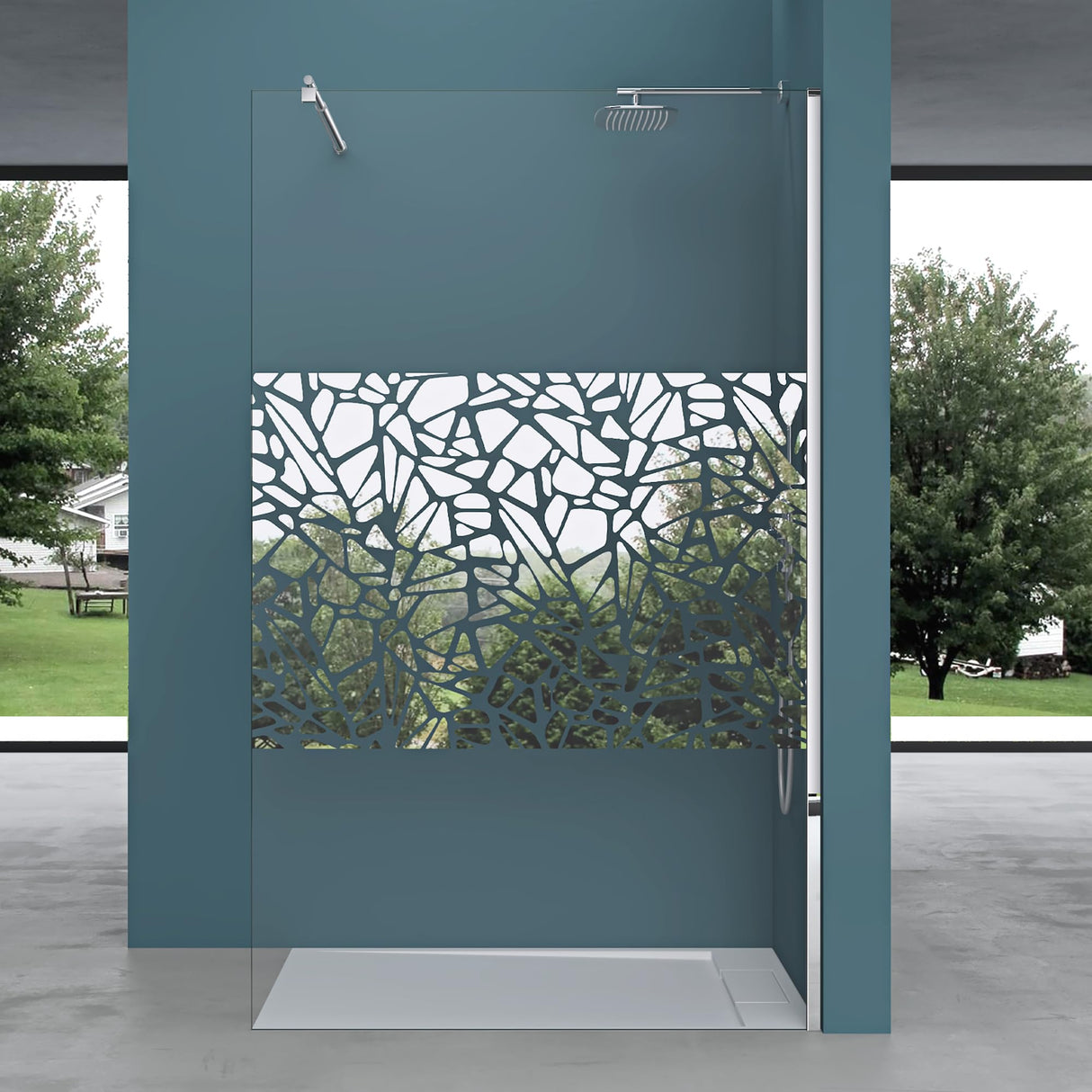 glasvilla Box Doccia Walk-In, Parete Doccia in Vetro 10mm ESG con Braccio di Sostegno e Rivestimento Nano Bremen2BL