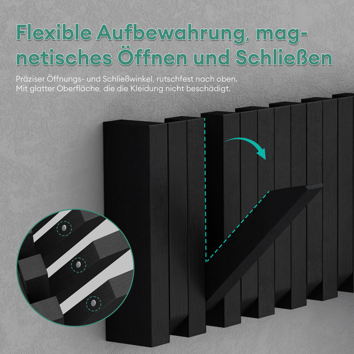 glasvilla Appendiabiti da Parete in Legno, Attaccapanni da Muro Moderno per Camera da Letto, Ingresso, Studio con Gancio Pieghevole e Salvaspazio, Twigro-01