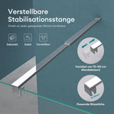 glasvilla Box Doccia Walk-In in Vetro di Sicurezza ESG con Rivestimento Nano Parete Doccia in Vetro 8mm Braccio di Sostegno BRAM1 & BRAM3 Bremen1K