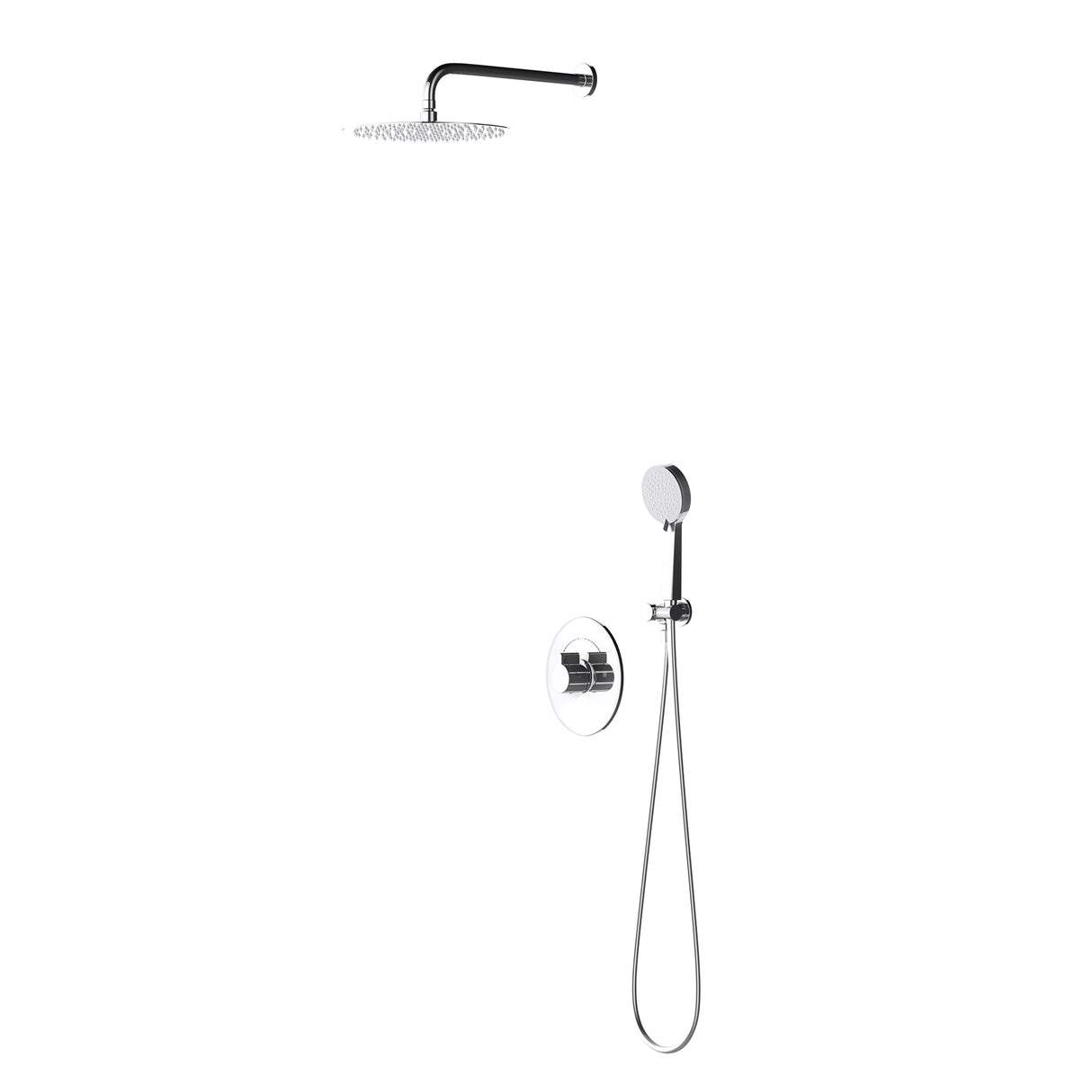 glasvilla Sistema Soffione Doccia a Pioggia(Ø 40cm) Telefoni Doccia Risparmio Idrico, Set Soffione Doccia con Coccetta e Miscelatore Monocomando Duschsystem3