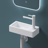 glasvilla Lavabo Bagno Sospeso in Ceramica Lavandino Bagno Rettagolare con Nano Rivestimenti Bianco Brüssel3053
