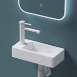 glasvilla Lavabo Bagno Sospeso in Ceramica Lavandino Bagno Rettagolare con Nano Rivestimenti Bianco Brüssel3053