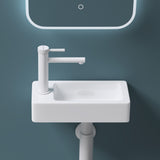 glasvilla Lavabo Bagno Sospeso in Ceramica Lavandino Bagno Rettagolare con Nano Rivestimenti Bianco Brüssel3053