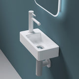 glasvilla Lavabo Bagno Sospeso in Ceramica Lavandino Bagno Rettagolare con Nano Rivestimenti Bianco Brüssel3053
