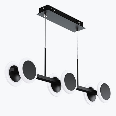 lampara colgante glasvilla 70cm LED regulable con control remoto 3000K/4000K/6000K cable ajustable 24W negro mate lámpara colgante para comedor sala de estar dormitorio