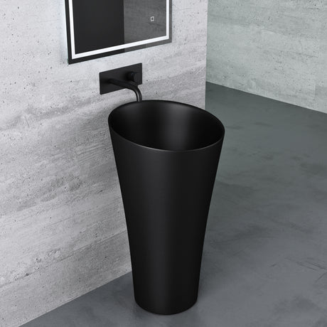 Lavabo Glasvilla, lavabo da appoggio in ghisa minerale, colonna lavabo, colonna d'appoggio Colossum33