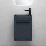 glasvilla Mobile Bagno Sospeso Include Lavabo da Minerale fuso Antracite opaco e Specchio LED Mobile da Bagno 46x26x63cm Pisa