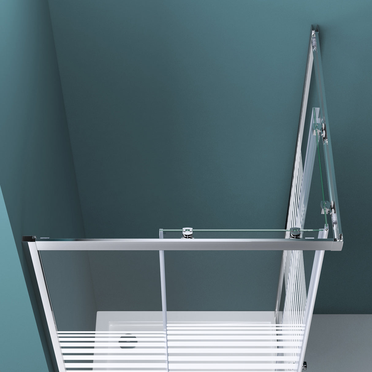 cabina de ducha glasvilla con puerta corredera doble puerta de ducha entrada de esquina vidrio templado efecto loto 6mm vidrio de seguridad ESG Ravenna16MS
