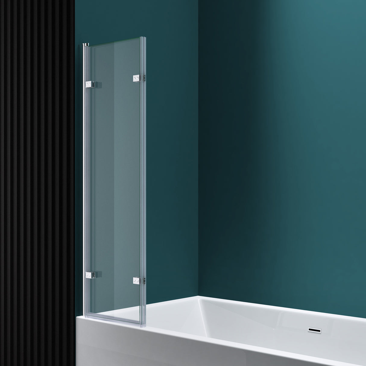 Parete doccia Glasvilla per vasca da bagno, parete per vasca da bagno, parete pieghevole per vasca da bagno, vetro di sicurezza da 6 mm con guarnizione NANO, supporto per vasca da bagno, divisorio per vasca da bagno Cortona116