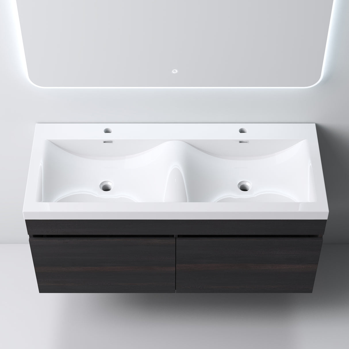 glasvilla Mobile Bagno Sospeso Mobili da Bagno con Lavabo da Marmo fuso, Botanica