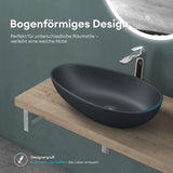 lavabo ovalado de encimera sin orificio para grifo y desagüe Col809