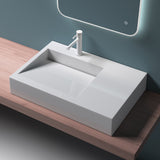 glasvilla Lavabo da Appoggio da Marmo Fuso Lavabo Bagno Sospeso Lavandino Bagno Rettangolare Col11
