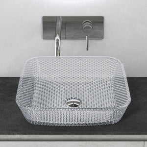 glasvilla Waschbecken Glas Aufsatzwaschbecken Glaswaschbecken Handwaschbecken Rechteckig Waschschale BxTxH 40x40x11 cm Minerva03
