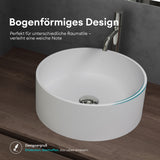 Vasque ronde Glasvilla 40x40x15cm Col804 à poser, sans trou de robinetterie ni trop-plein