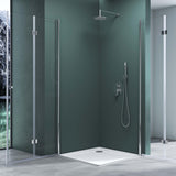 glasvilla Box Doccia con Porte Pieghevole a 180°in Vetro Trasparente Box Cabina Doccia Angolare a Soffietto Effetto Loto Ravenna26