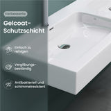 glasvilla Lavabo da Appoggio da Marmo Fuso Lavandino Bagno Sospeso con Due Fori per la Rubinetteria Colossum830