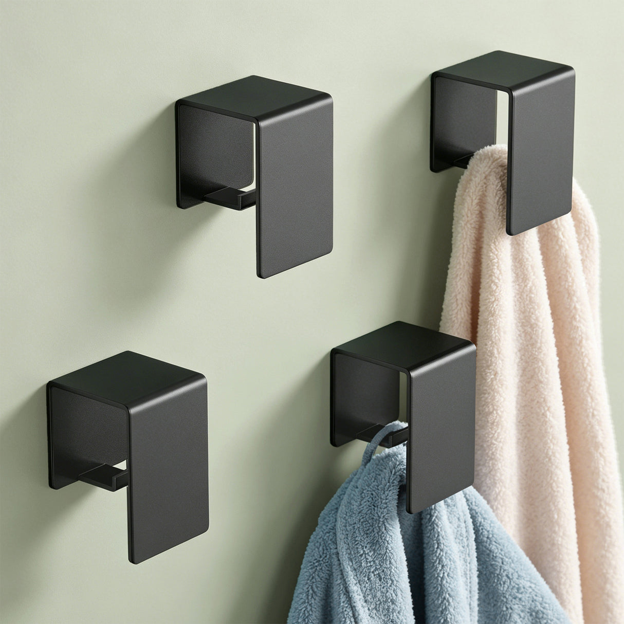 glasvilla Gancio Adesivo Bagno in Acciaio al Carbonio Appendi Porta Asciugamani Impermeabili per Bagno Cucina e Soggiorno, Tavrin-01