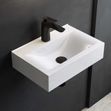 glasvilla Lavabo da Appoggio 45x30.5x10.5cm in Ceramica Lavabo Bagno Sospeso Lavandino Bagno da Appoggio Bianco con Nano-rivestimento Brüssel118c