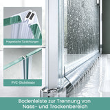 glasvilla Cabine de Douche en Verre de Sécurité 6mm avec Revêtement NANO Facile à Nettoyer Paroi de Douche Cloison de Douche R05K