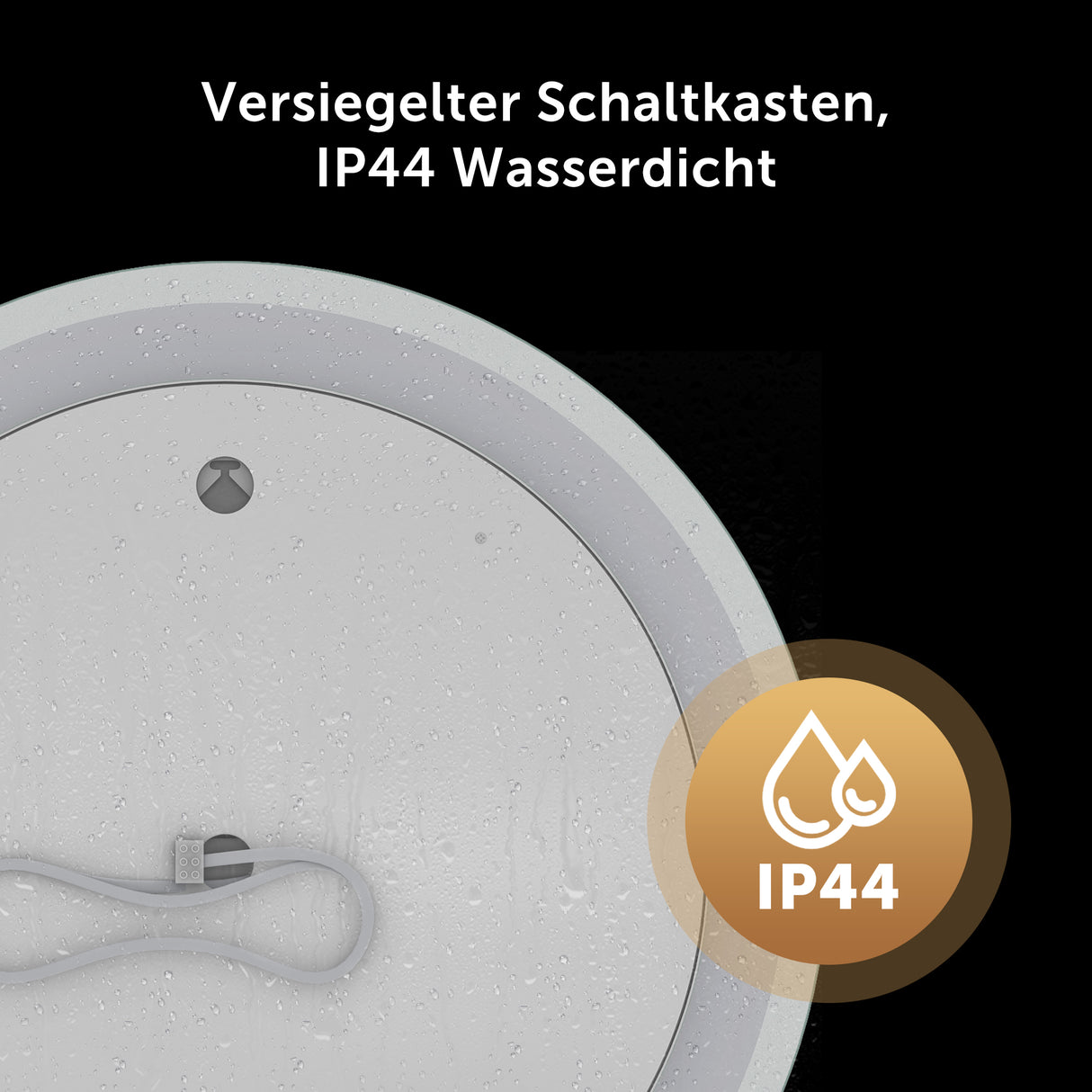 glasvilla Specchio da Bagno Appeso Specchio a LED Rotondo Specchio da Parete con Strato Anti-Appannamento e Interruttore a Sfioramento LED-Spiegel 05