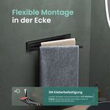 glasvilla Porta Asciugamani da Parete Portasciugamani con 3 Bracci Girevole a 180° Porta Asciugamani Adesivo da Parete per Bagno e Cucina Folda-02