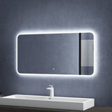 glasvilla Specchio da Bagno Appeso Specchio a LED con Interruttore Touch Specchio da Parete per Il Trucco Anti-Appannamento