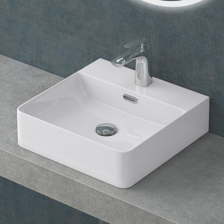lavabo da appoggio Glasvilla, lavabo in ceramica Meissen201 con rivestimento nano
