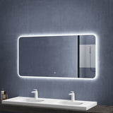 glasvilla Specchio da Bagno Appeso Specchio a LED con Interruttore Touch Specchio da Parete per Il Trucco Anti-Appannamento