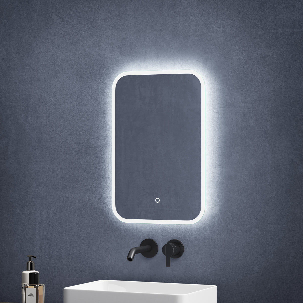 glasvilla Specchio da Bagno Appeso Specchio a LED con Interruttore Touch Specchio da Parete per Il Trucco Anti-Appannamento