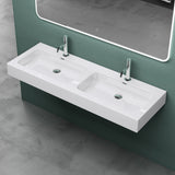 glasvilla Lavabo da Appoggio da Marmo Fuso Lavandino Bagno Sospeso con Due Fori per la Rubinetteria Colossum830