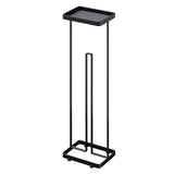 Porte-papier toilette sur pied Glasvilla avec étagère, support pour rouleau de papier toilette, 16 x 12 x 52 cm, Reglo-04