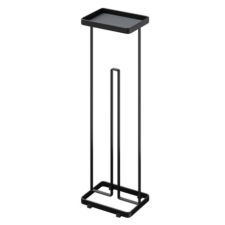 Porte-papier toilette sur pied Glasvilla avec étagère, support pour rouleau de papier toilette, 16 x 12 x 52 cm, Reglo-04