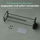 Porte-papier toilette sur pied Glasvilla avec étagère, support pour rouleau de papier toilette, 16 x 12 x 52 cm, Reglo-04