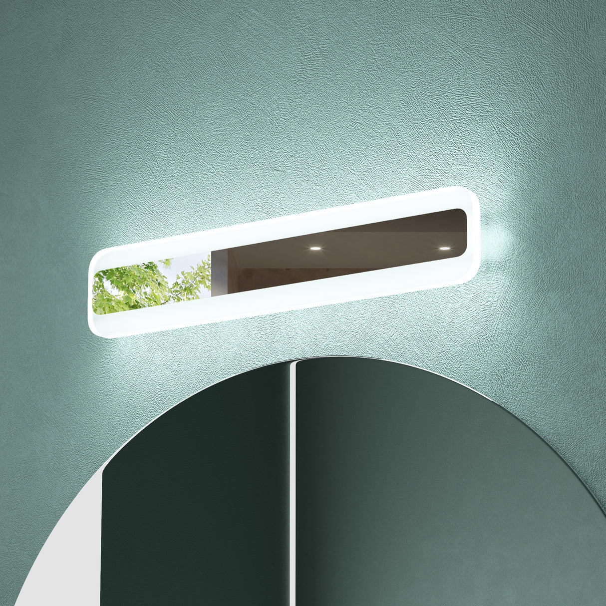 lampada da specchio a LED per bagno Glasvilla | Lampada da specchio, lampada da bagno 3000K-6000K | Lampada da trucco dimmerabile a 3 colori da 14 W LumaRay 