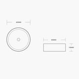 Lavabo de Encimera Redondo Glasvilla Design Brüssel203 Cerámica con Recubrimiento Nano