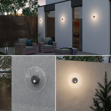 glasvilla lampada da parete per esterni 6W LED lampada da parete | Lampada da giardino per esterni, 3000K con sensore di movimento | Lampada da esterno ⌀300X65mm IP65 LunaLights 