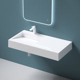 glasvilla Lavabo da Appoggio da Marmo Fuso Lavabo Bagno Sospeso Lavandino Bagno Rettangolare Col11