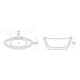 glasvilla Vasca da Bagno Freestanding in Acrilico con Rubinetto, Vasca da Bagno Indipendente