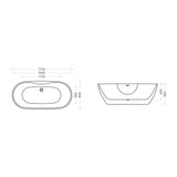 glasvilla Vasca da Bagno Freestanding in Acrilico con Rubinetto, Vasca da Bagno Indipendente