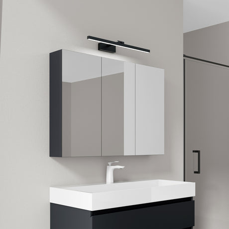 glasvilla Armadietto a Specchio con Lampada da Specchio LED per Bagno, Mobiletto da Parete per Bagno con Specchio e Luce a Specchio Spiegelschrank 02