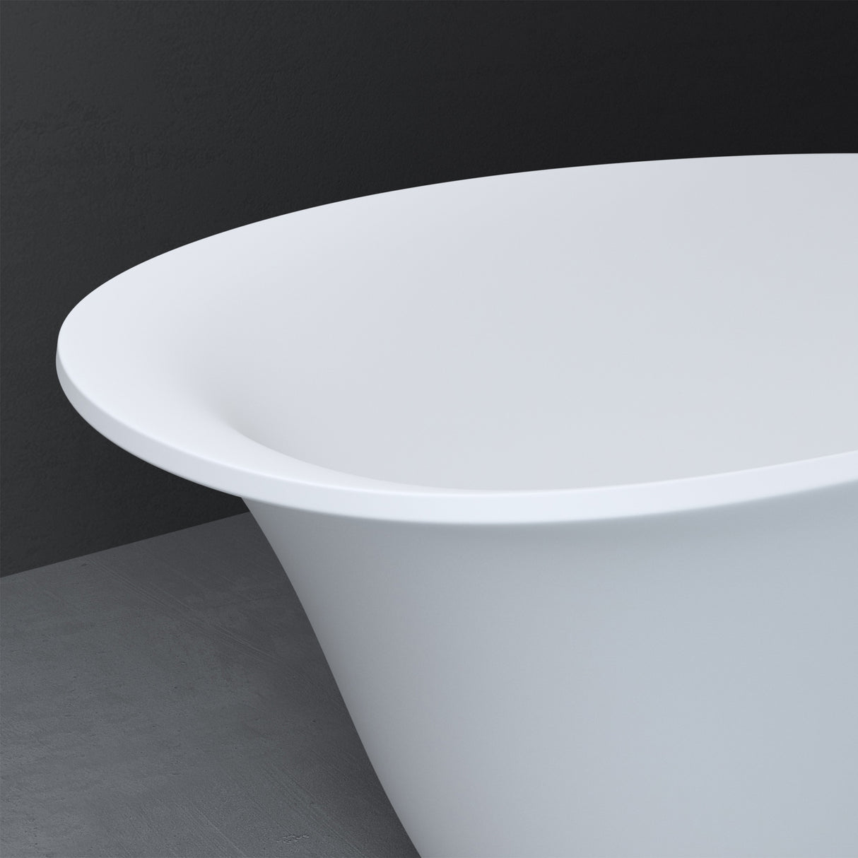 glasvilla Vasca da Bagno Freestanding, Vasca da Bagno in Marmo Fuso con Rivestimento Nano, Bianca Opaca