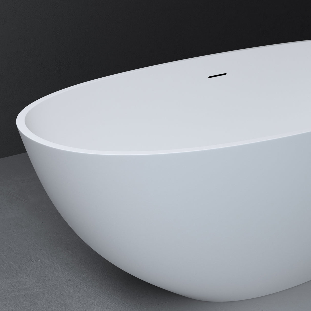 glasvilla Vasca da Bagno Freestanding, Vasca da Bagno in Marmo Fuso con Rivestimento Nano, Bianca Opaca