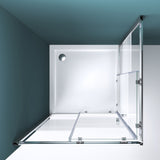 cabina de ducha glasvilla con puerta corredera doble puerta de ducha entrada de esquina vidrio templado efecto loto 6mm vidrio de seguridad ESG Ravenna16MS