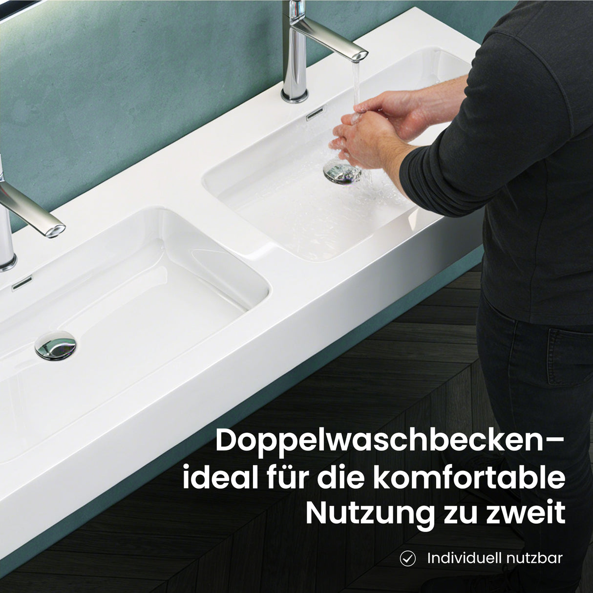 glasvilla Lavabo da Appoggio da Marmo Fuso Lavandino Bagno Sospeso con Due Fori per la Rubinetteria Colossum830