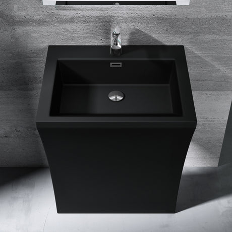 Lavabo a colonna Glasvilla, lavabo a colonna di design quadrato, lavabo a colonna Col07, lavabo a colonna di design in marmo fuso, lavabo a colonna