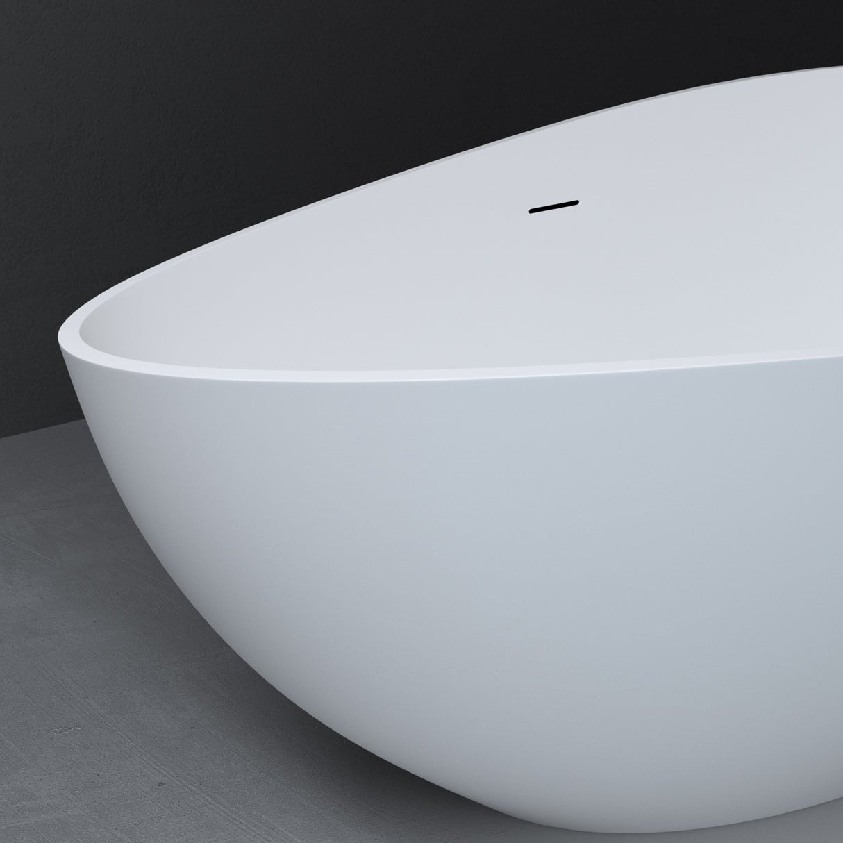 glasvilla Vasca da Bagno Freestanding, Vasca da Bagno in Marmo Fuso con Rivestimento Nano, Bianca Opaca