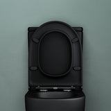 glasvilla Stand WC mit Spülkasten spülrandloses-WC bodenstehende-Toilette aus Keramik, weiß/matt schwarz  36x63x82cm, mit Absenkautomatik, inkl. Spülkasten, Stand179T