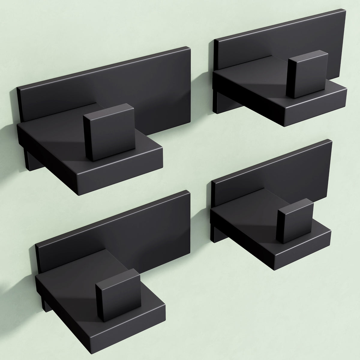 Glasvilla Design – Ganchos de pared de acero inoxidable Stalo-06 / Stalo-07 con montaje adhesivo o atornillado