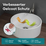 Vasque ronde Glasvilla 40x40x15cm Col804 à poser, sans trou de robinetterie ni trop-plein