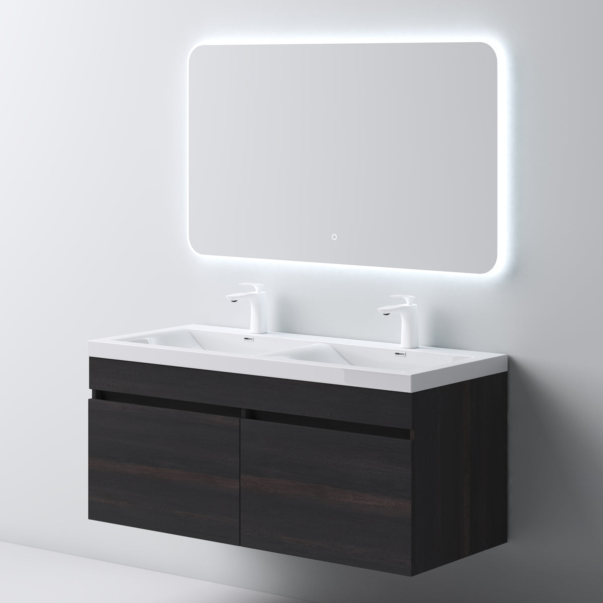 glasvilla Mobile Bagno Sospeso Mobili da Bagno con Lavabo da Marmo fuso, Botanica